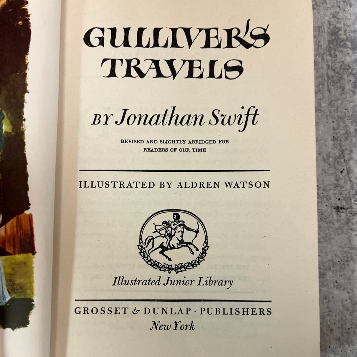 gulliver's travels book, by jonathan swift, 1947 Hardcover, Vintage image 2