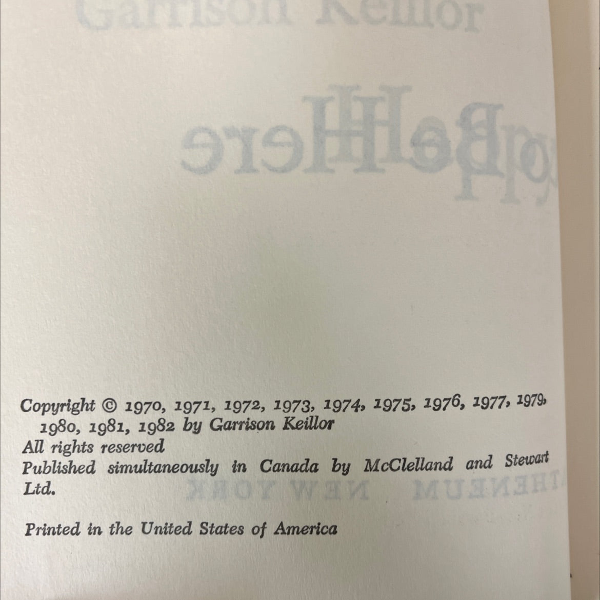 happy to be here book, by Garrison Keillor, 1982 Hardcover image 3