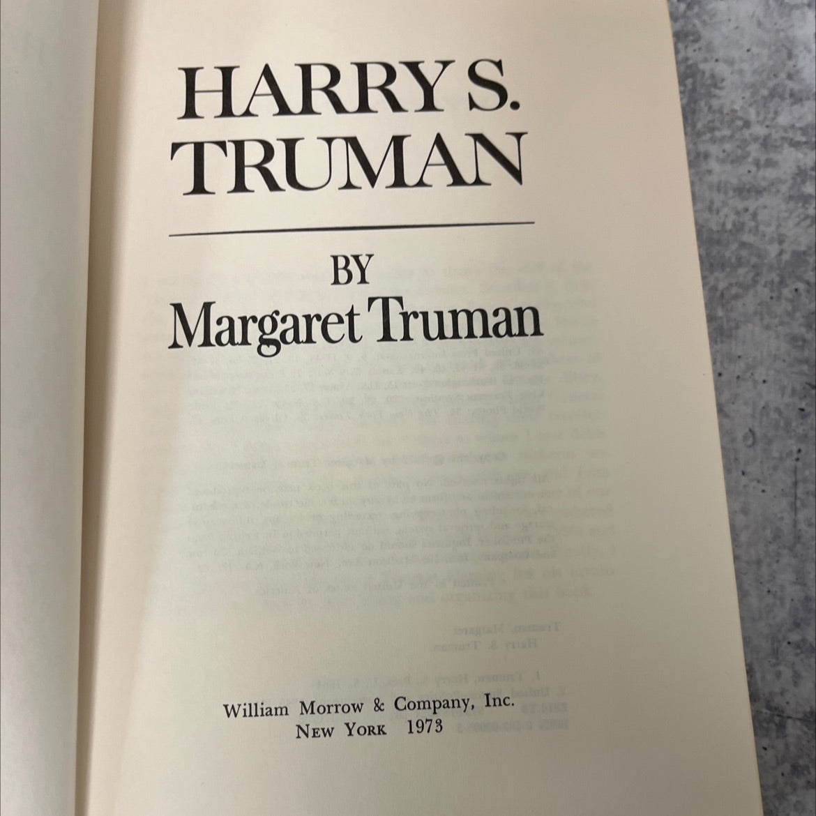 harry s. truman book, by margaret truman, 1973 Hardcover, Vintage image 2