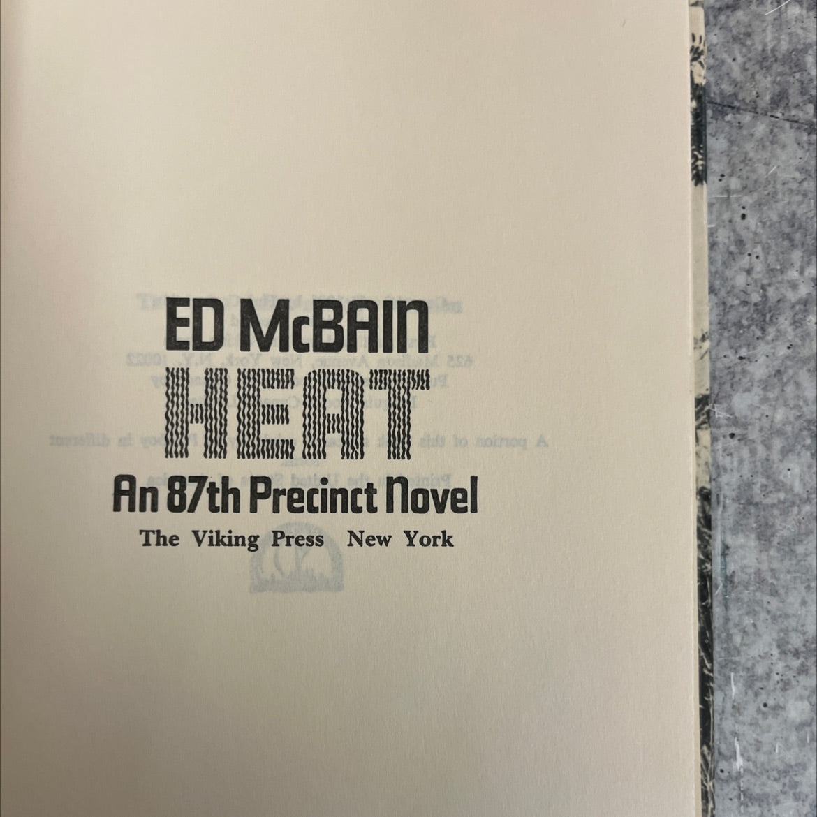 heat book, by ed mcbain, 1981 Hardcover image 2