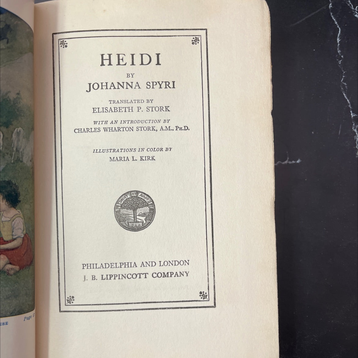 heidi book, by johanna spyri, 1915 Hardcover, Antique image 2