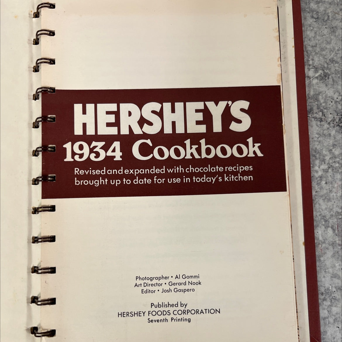 hershey's 1934 cookbook book, by unknown, 1971 Hardcover, Vintage image 2