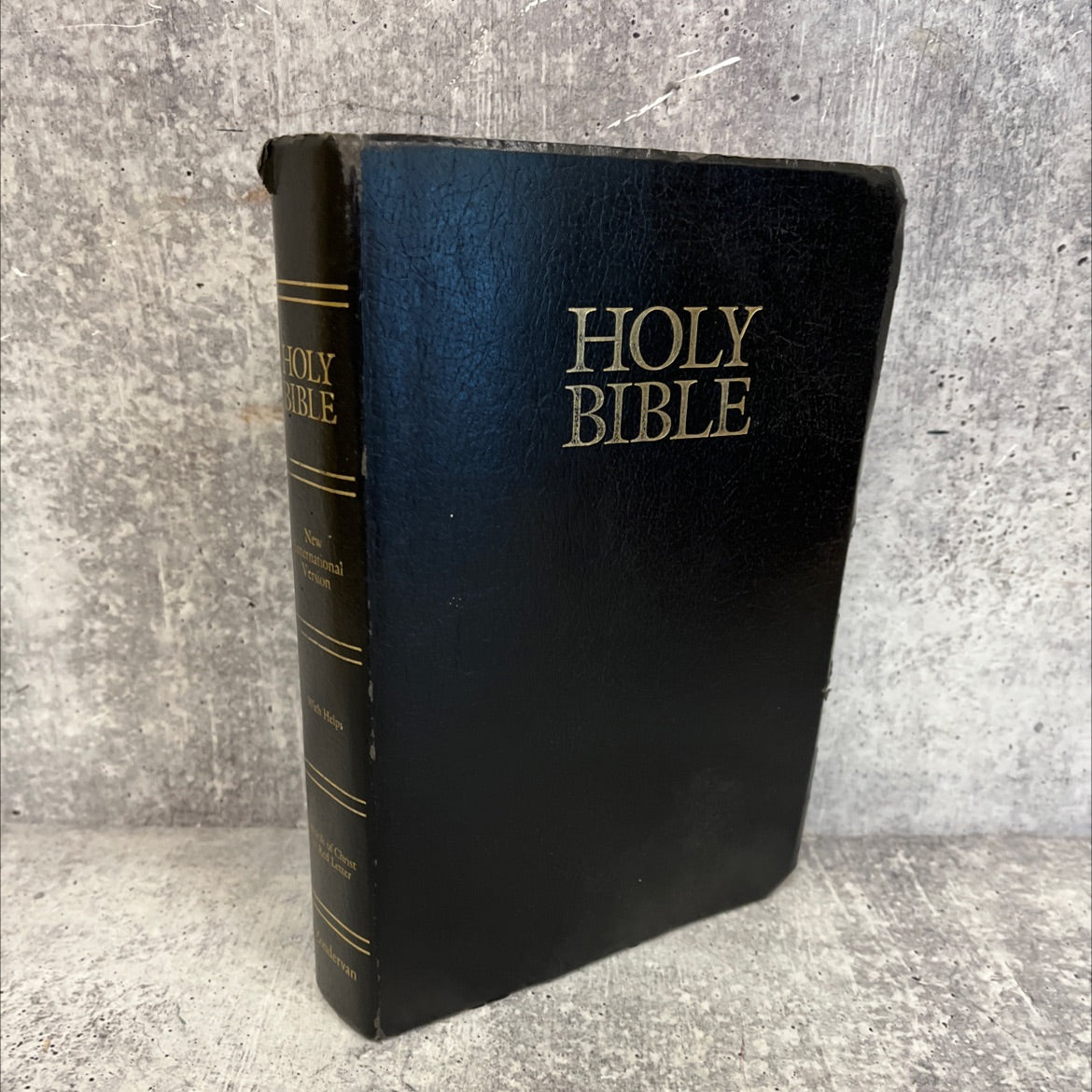 holy bible, new international version book, by International Bible Society, 1984 Leather, Vintage, NIV image 1