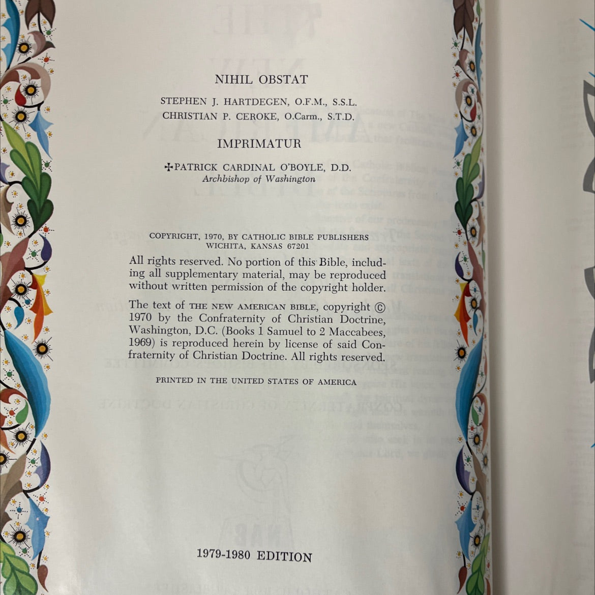 holy bible: the new american bible book, by Catholic Biblical Association of America, 1970 Leather, Red Letter Edition image 3