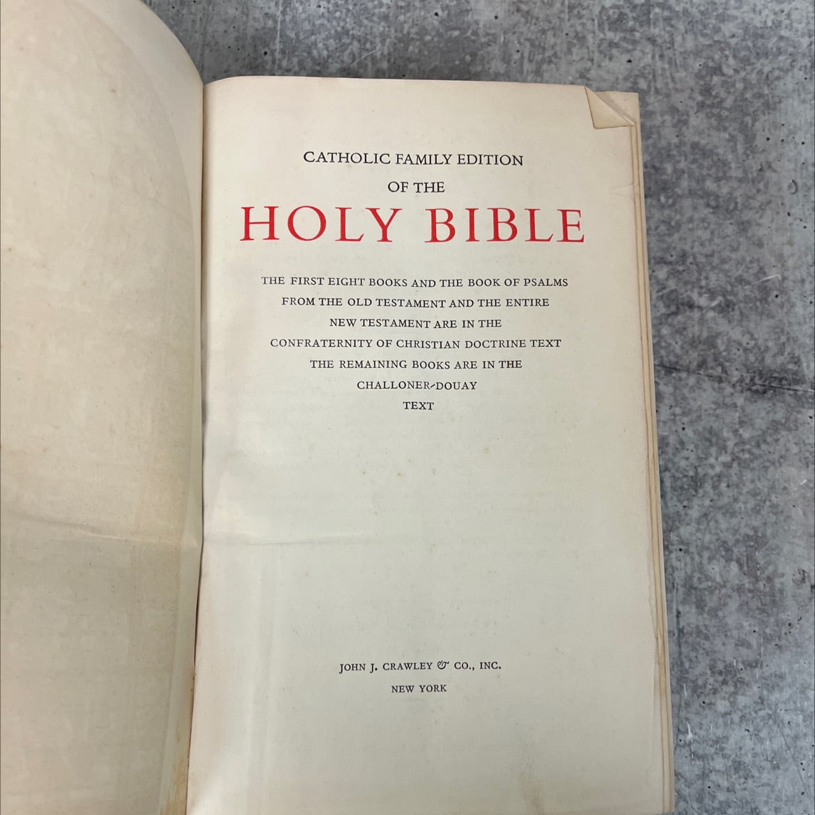 holy bible catholic family edition book, by unknown, 1953 Hardcover, Vintage image 2