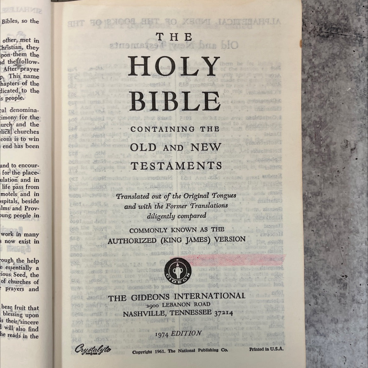 holy bible containing the old and new testaments book, by unknown, 1974 Hardcover, Vintage, KJV image 2