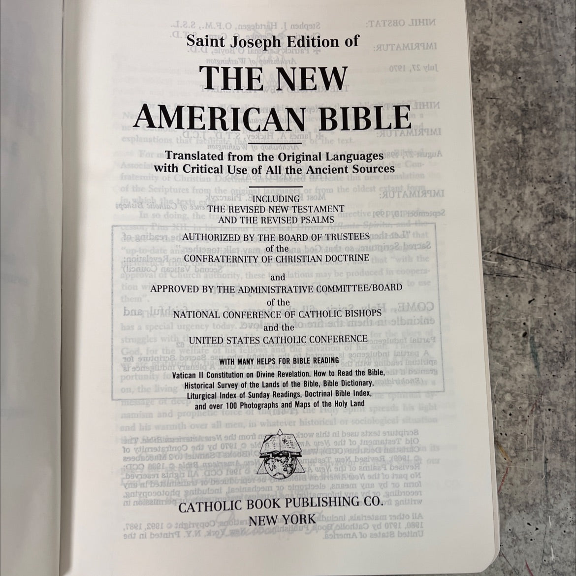 holy bible new american bible book, by confraternity of christian doctrine, 1991 Leather image 2