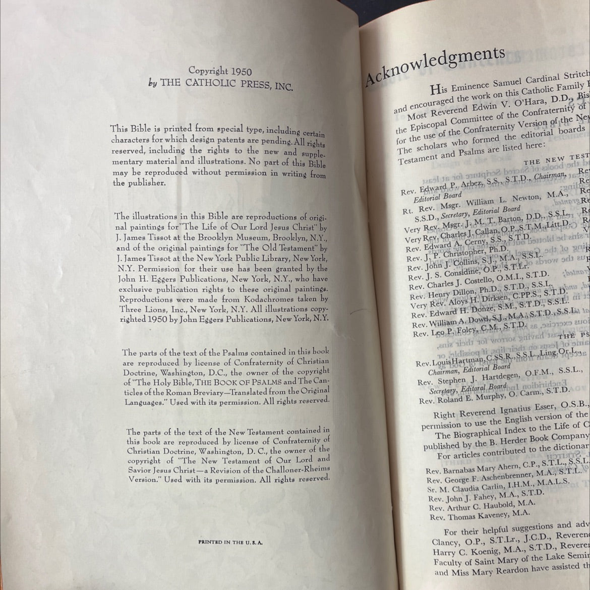 holy bible old testament in the docay-challoner text new testament and psalms in the confraternity text book, by image 3