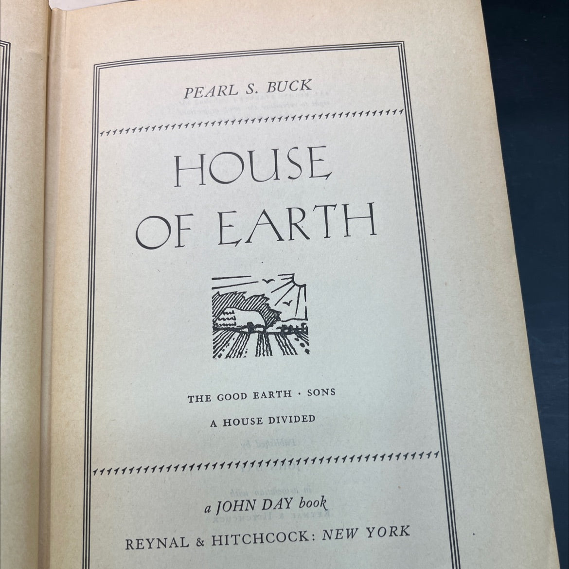 house of earth book, by pearl s. buck, 1935 Hardcover image 2