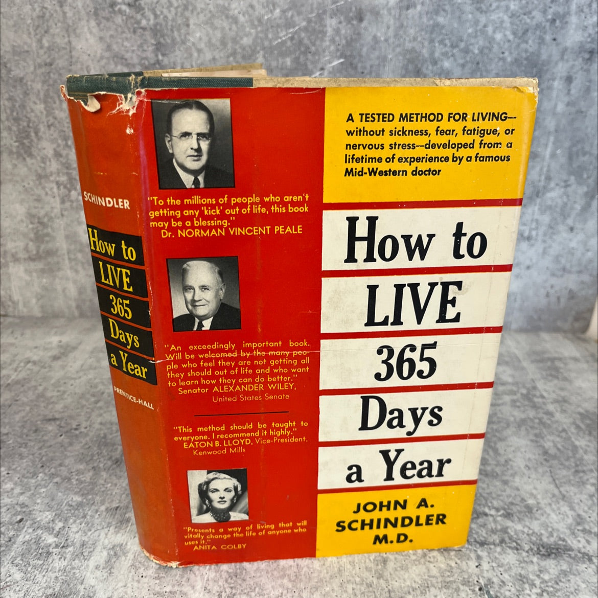 how to live 365 days a year book, by john a. schindler, m.d., 1955 Hardcover, Vintage image 1