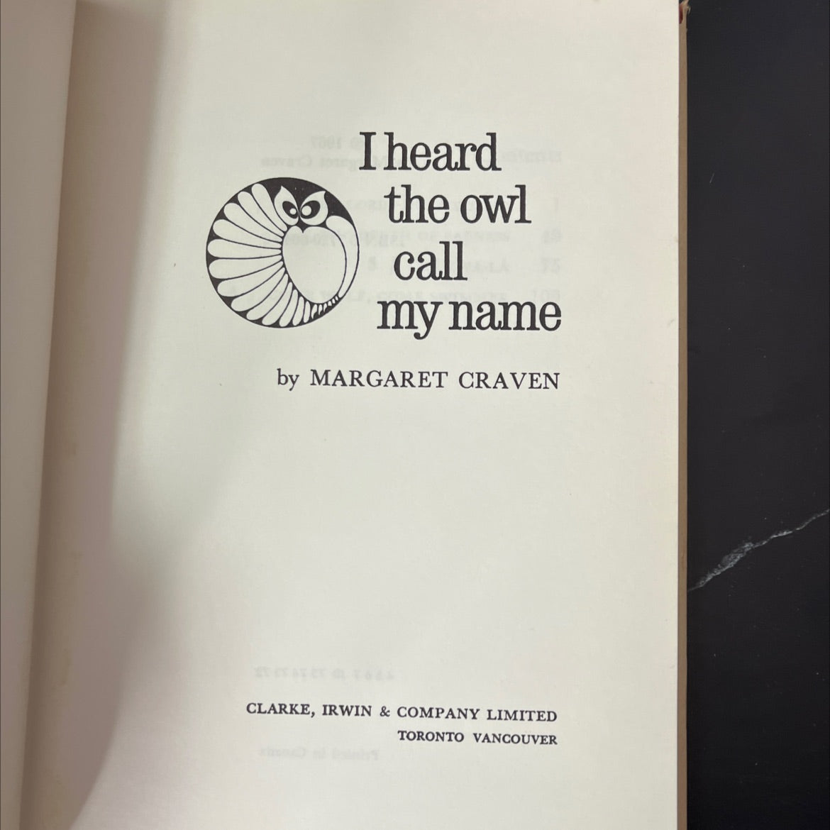 i heard the owl call my name book, by margaret craven, 1970 Hardcover, First Edition, Vintage image 2