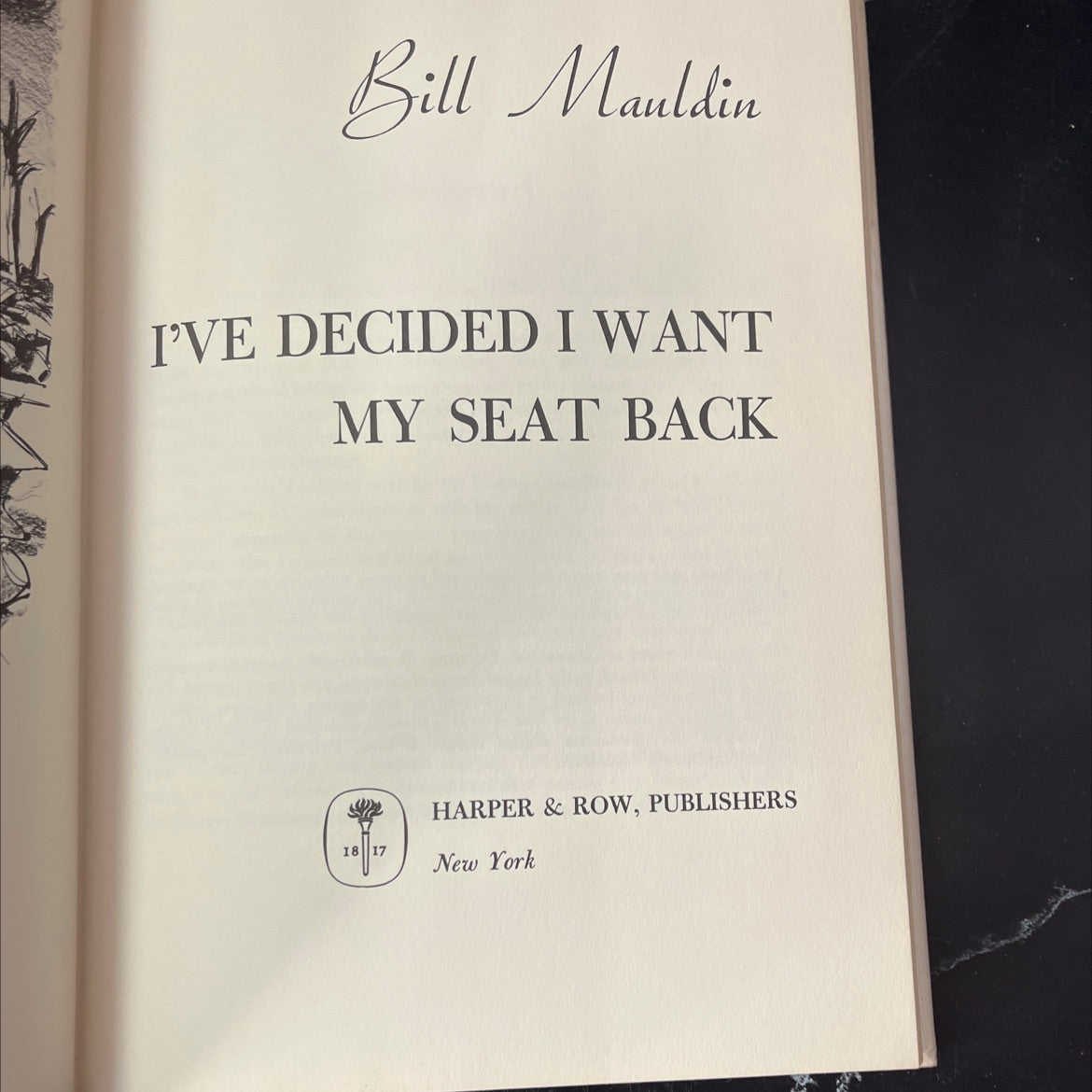 i've decided i want my seat back book, by Bill Mauldin, 1965 Hardcover, First Edition, Vintage image 2