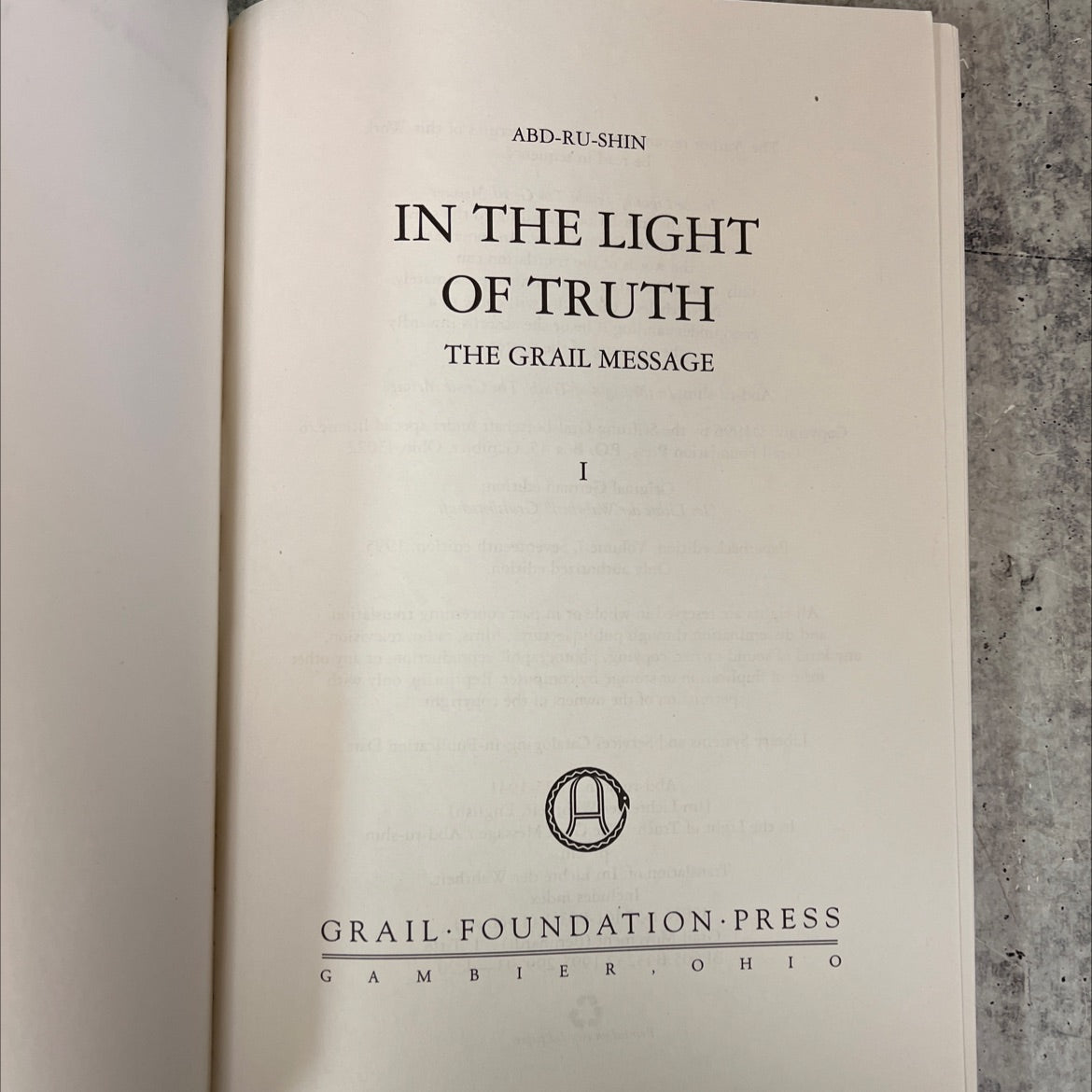 In The Light of Truth - in the light of truth: the grail message book, by abd-ru-shin, 1996 Paperback image 2