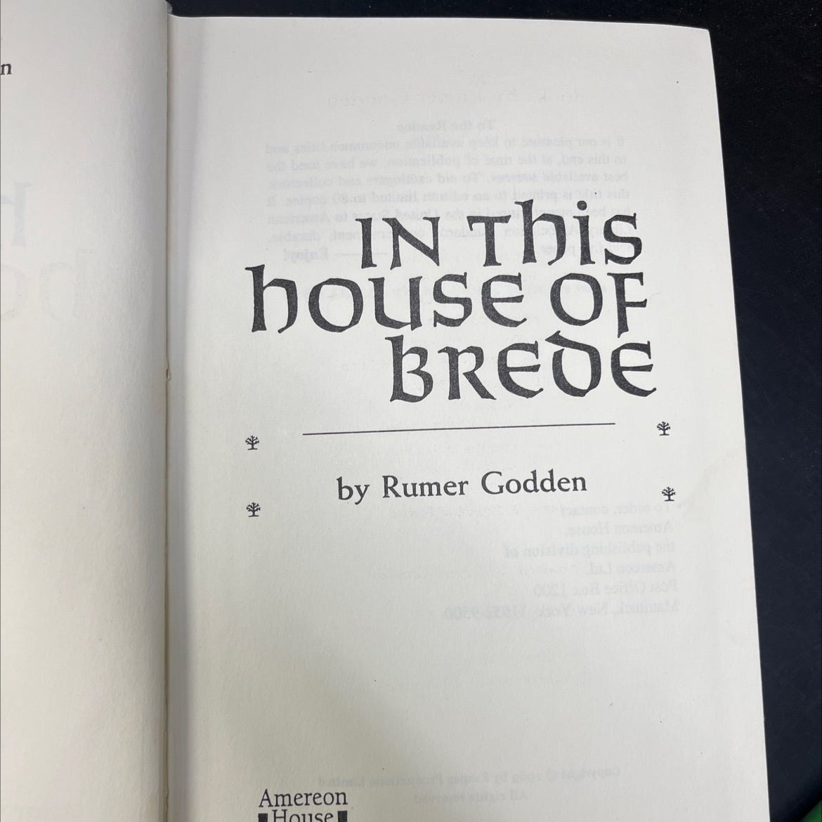 in this house of brede book, by Rumer Godden, 1969 Hardcover image 2