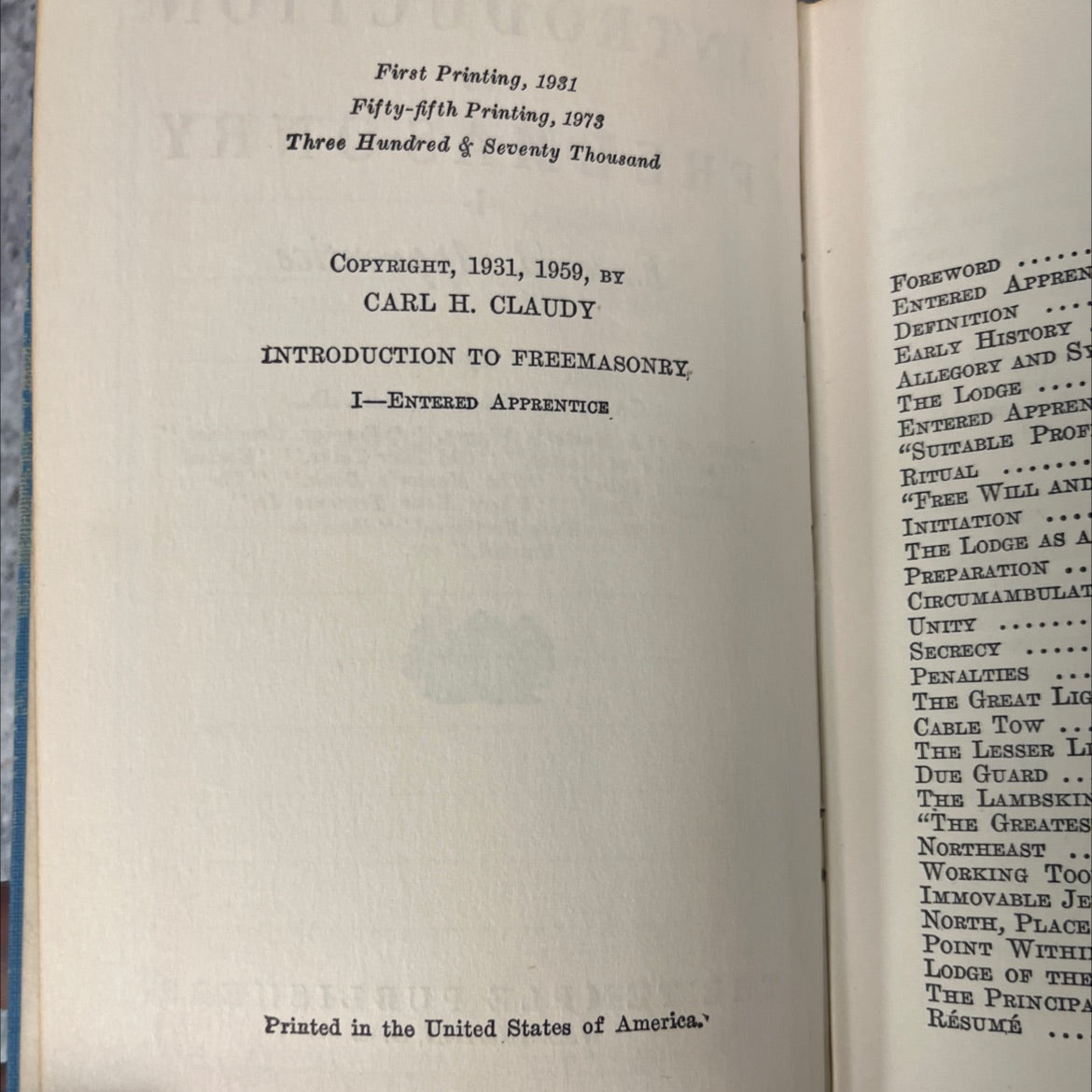 introduction to freemasonry i-entered apprentice book, by carl h. claudy, 1973 Hardcover, Vintage image 3