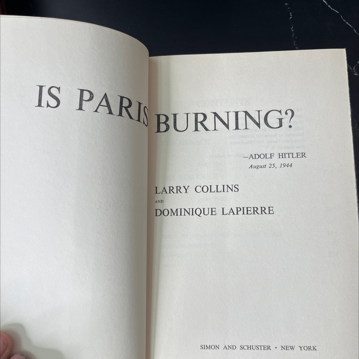 is paris burning? book, by larry collins and dominique lapierre, 1965 Hardcover, Vintage image 2