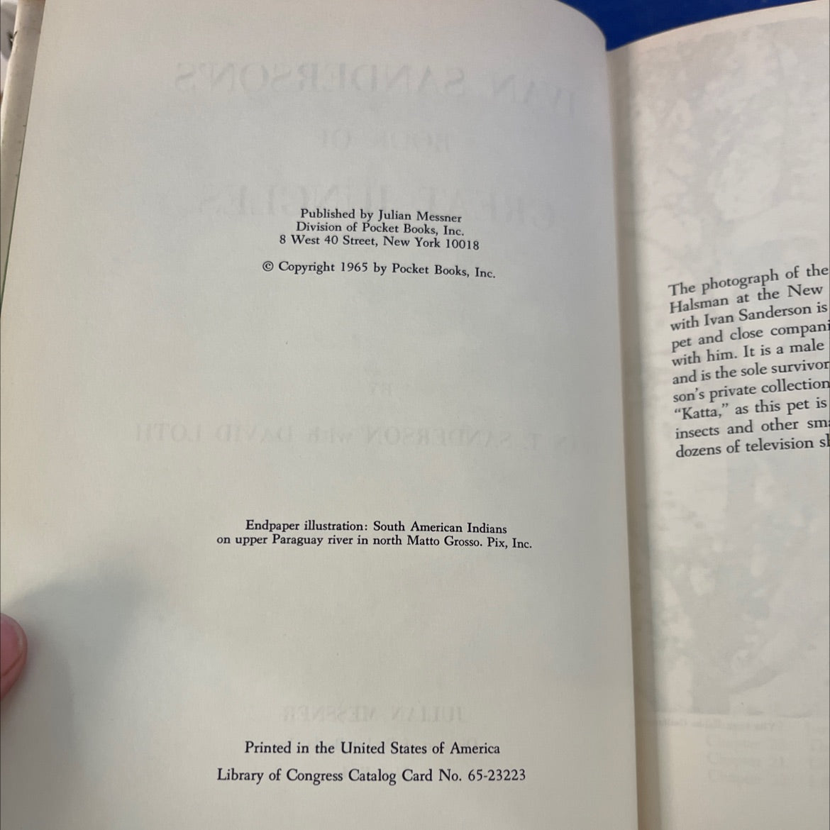 ivan sanderson's book of great jungles book, by ivan t. sanderson with david loth, 1965 Hardcover, First Edition image 3