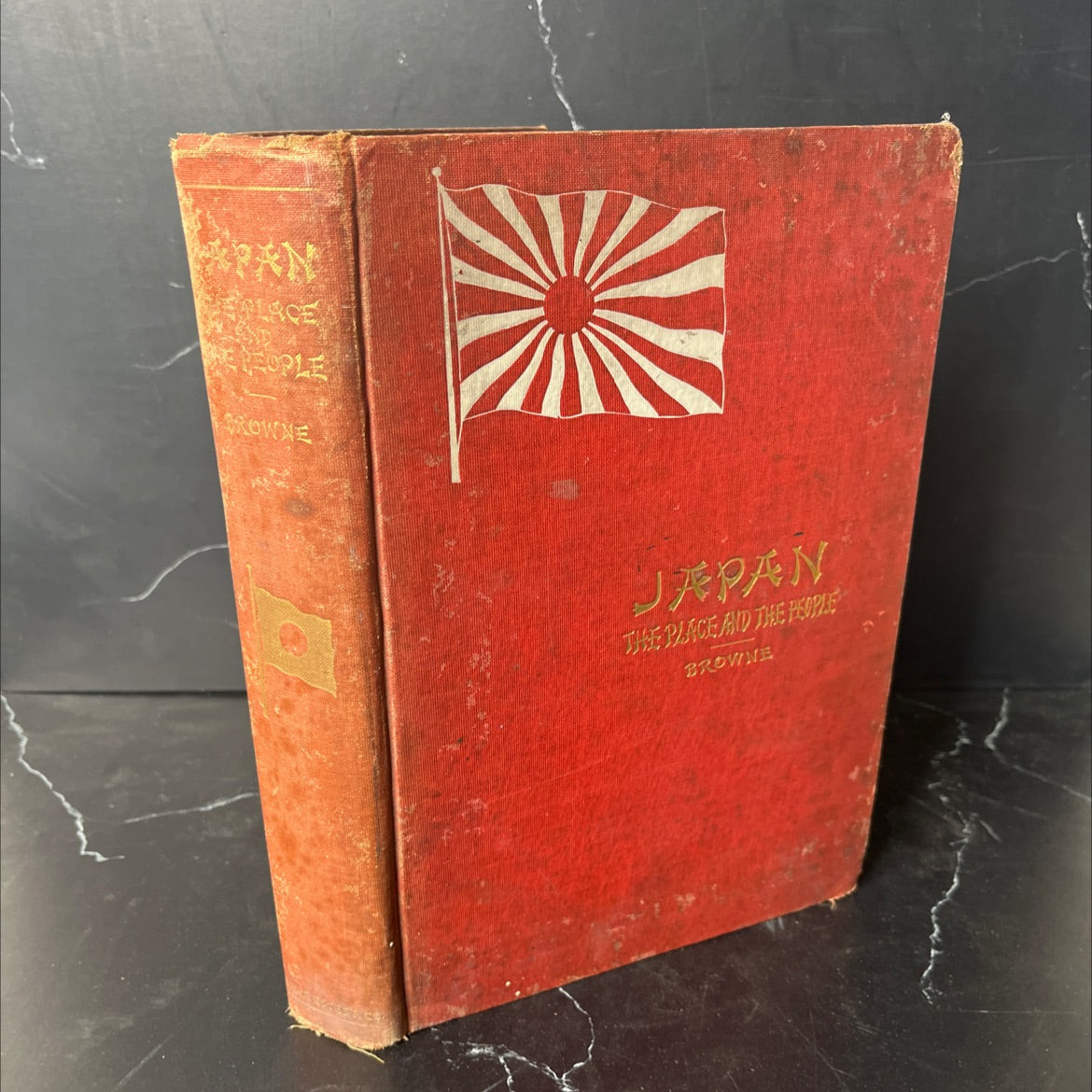 japan the place and the people book, by g. waldo browne, 1904 Hardcover, Vintage, Heavily Used image 1