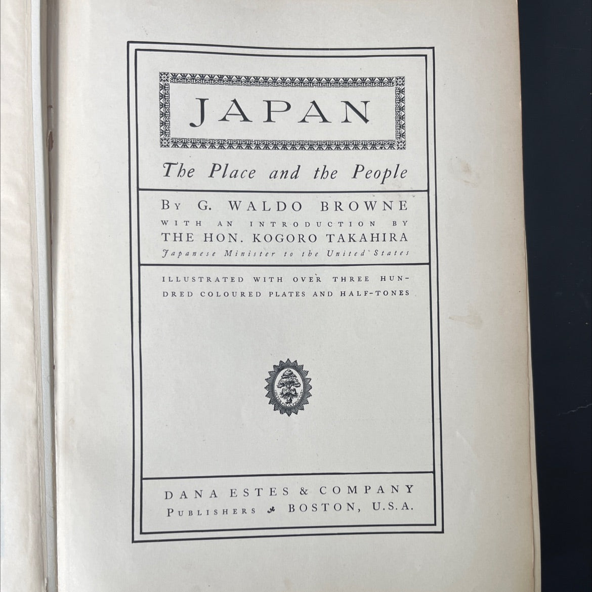 japan the place and the people book, by g. waldo browne, 1904 Hardcover, Vintage, Heavily Used image 2