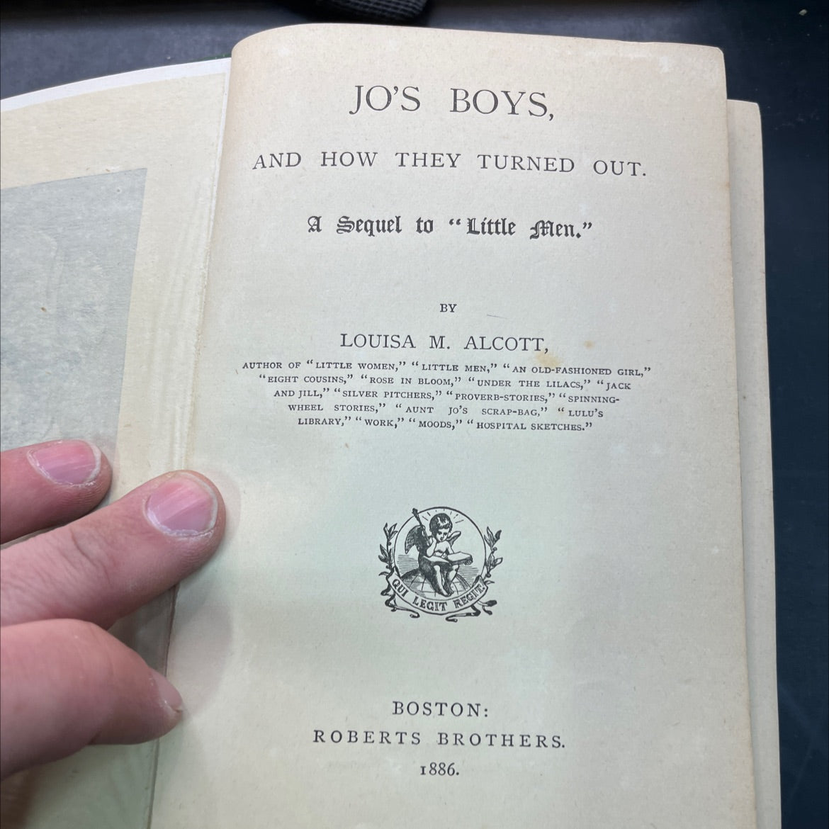 jo's boys, and how they turned out. a sequel to \"little men.\" book, by louisa m. alcott, 1886 Hardcover, Rare, Antique image 2