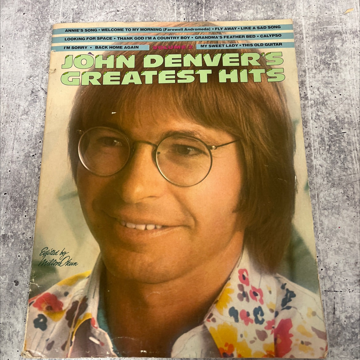 john denver's greatest hits volume 2 book, by milton okun, 1977 Paperback image 1