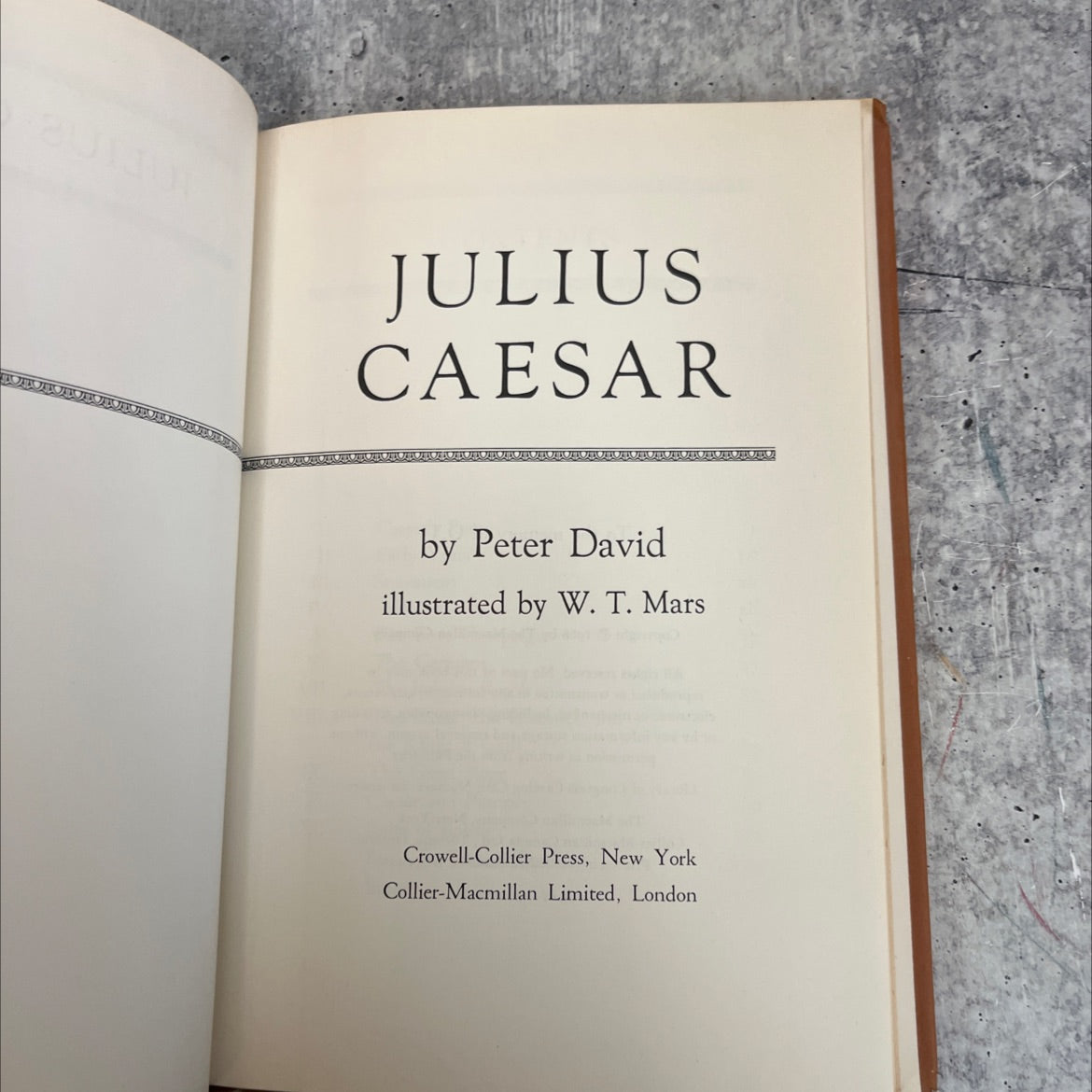 julius caesar book, by Peter David, 1968 Hardcover image 2