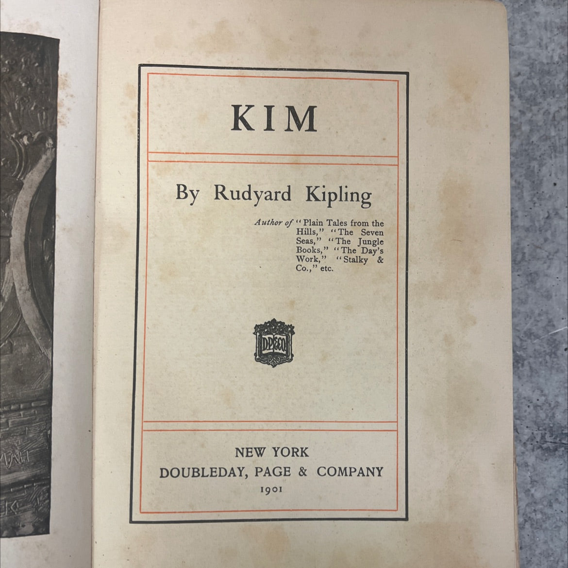 kim book, by rudyard kipling, 1901 Hardcover, Rare, Antique image 2