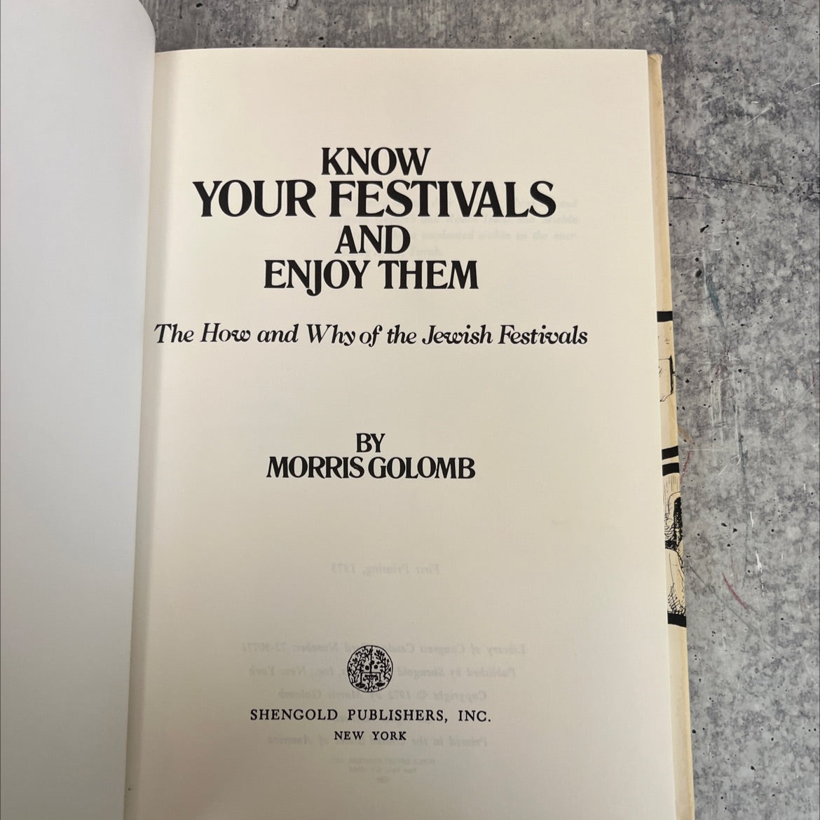 know your festivals and enjoy them the how and why of the jewish festivals book, by morris golomb, 1973 Hardcover image 2