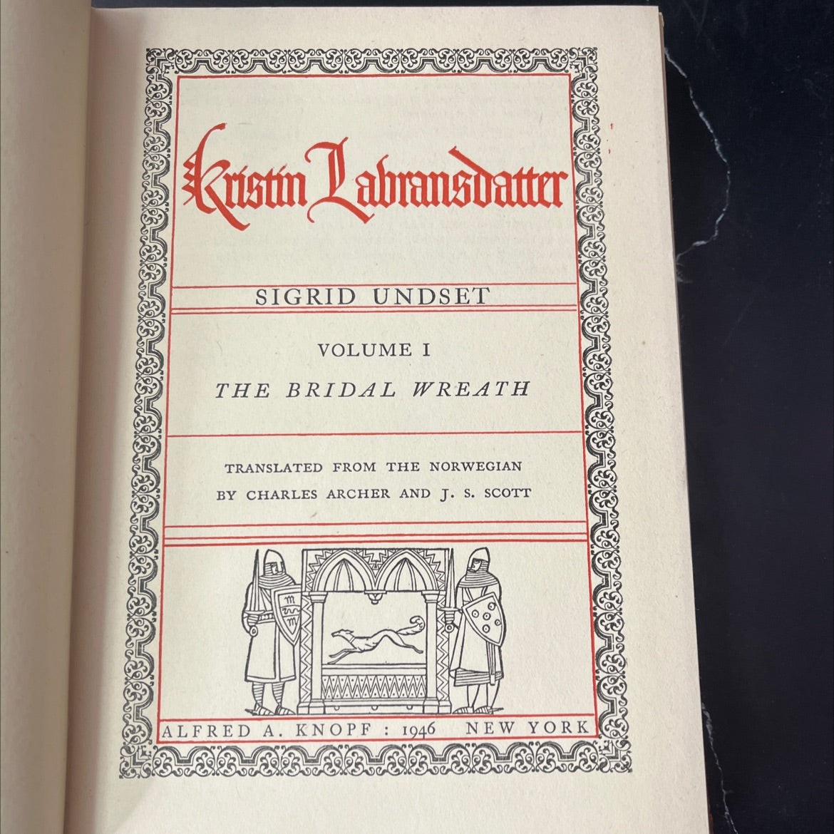 kristin lavransdatter volume i the bridal wreath book, by sigrid undset, 1946 Hardcover, Vintage image 2