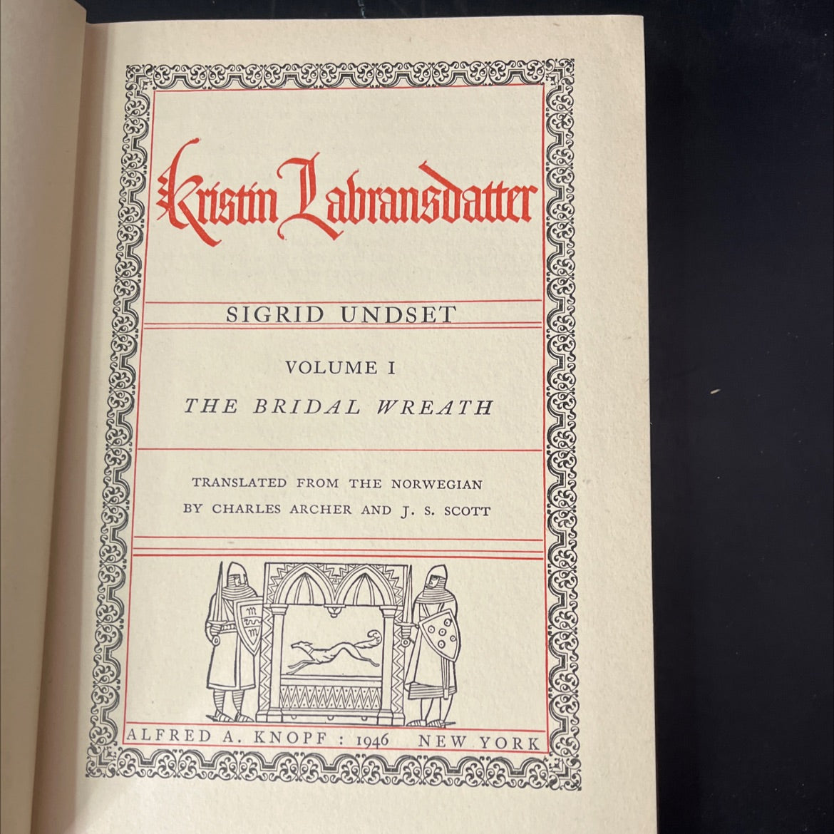 kristin lavransdatter volume i the bridal wreath book, by sigrid undset, 1946 Hardcover, Vintage image 2