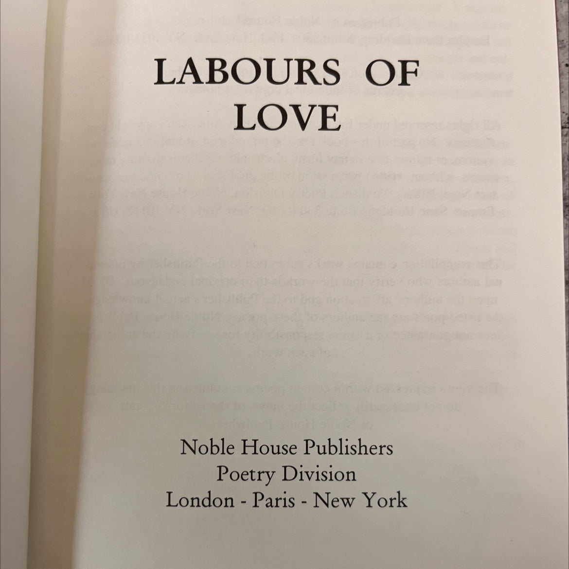 labours of love book, by unknown, 2005 Hardcover image 2