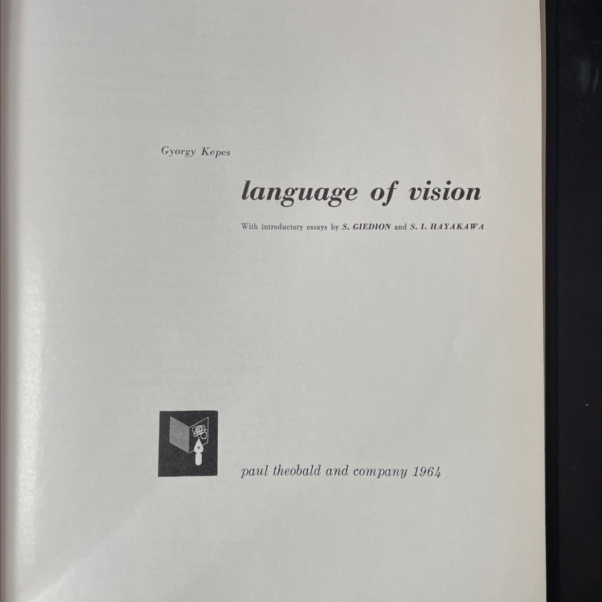 language of vision book, by Gyorgy Kepes, 1964 Hardcover, Vintage, Red Letter Edition image 2