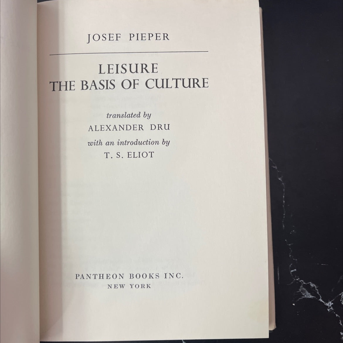 leisure the basis of culture book, by josef pieper, 1961 Hardcover, Vintage image 2