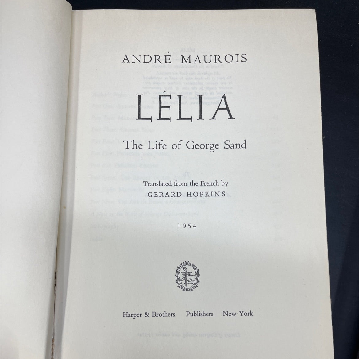 lelía book, by andré maurois, 1954 Hardcover image 2