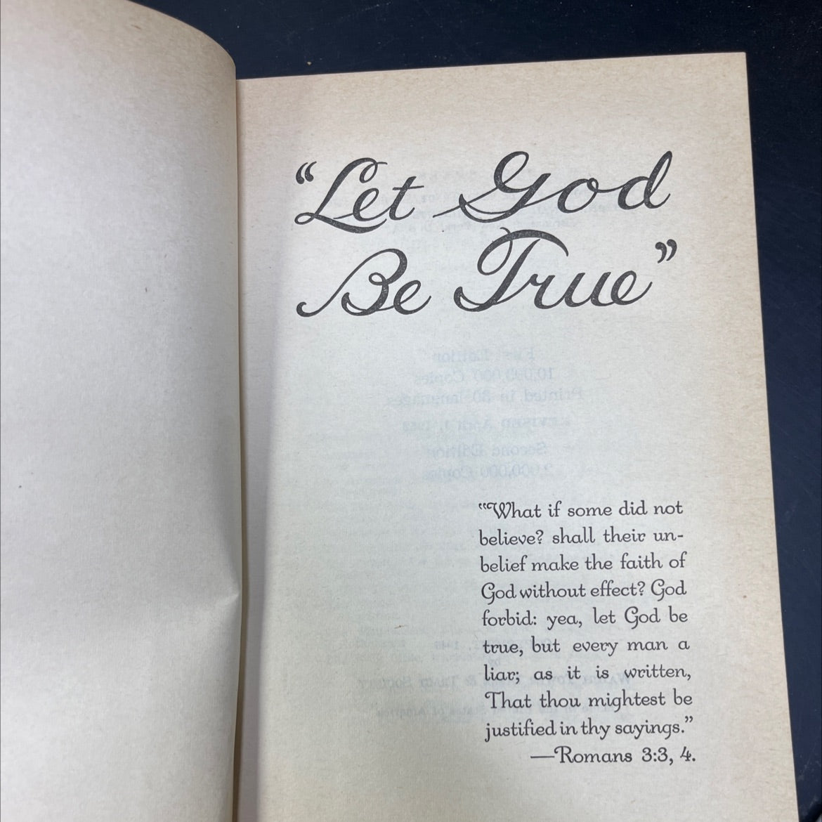 let god be true book, by Watchtower Bible and Tract Society, 1952 Hardcover image 2