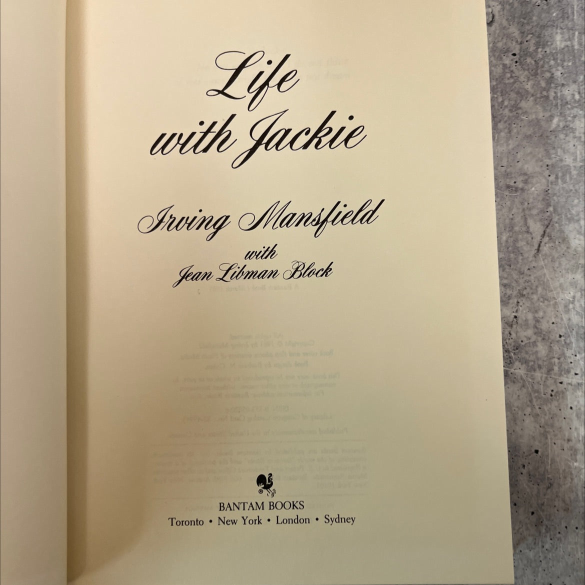 life with jackie book, by irving mansfield, 1983 Hardcover, First Edition, Vintage image 2