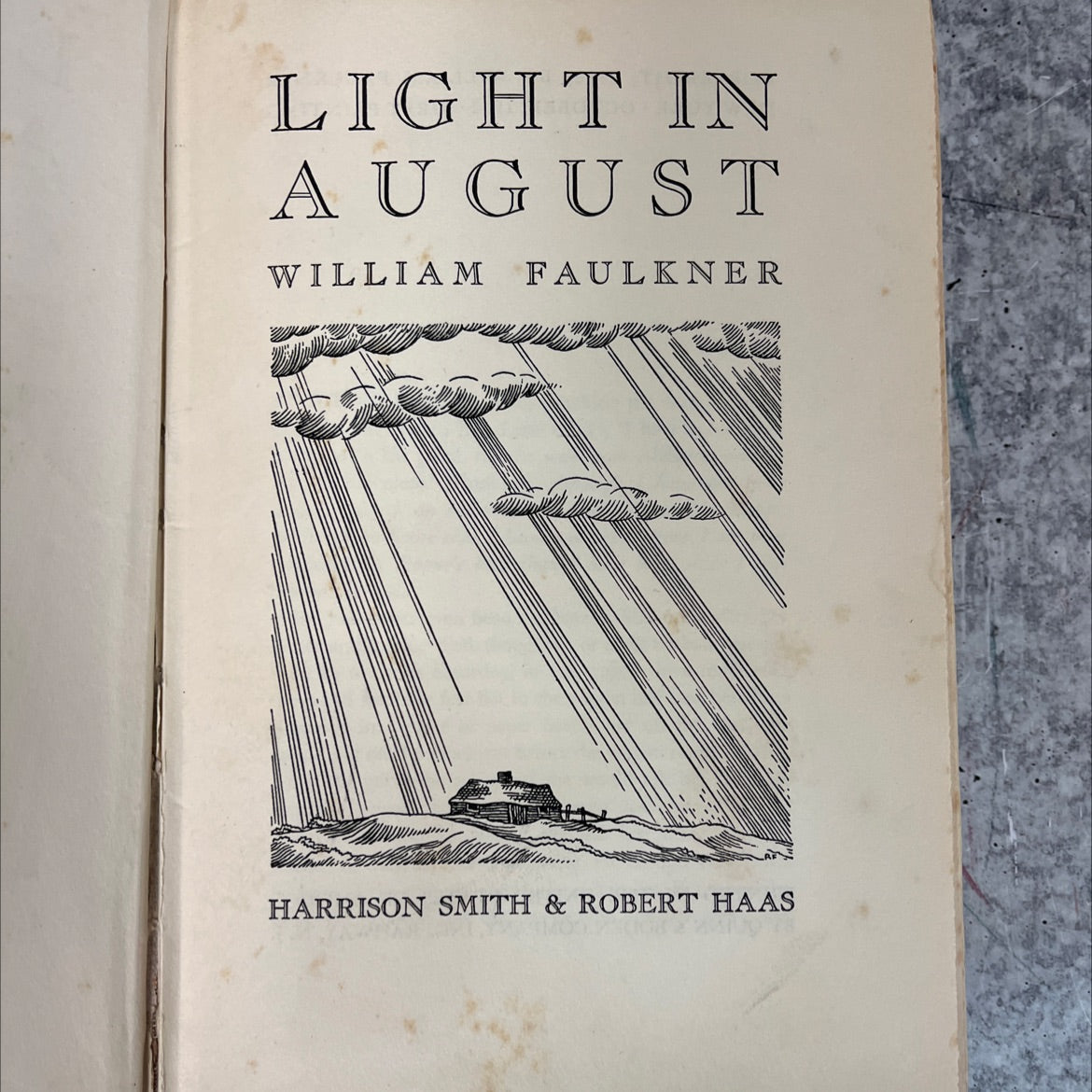 light in august book, by william faulkner, 1932 Hardcover, First Edition, Rare, Vintage image 2