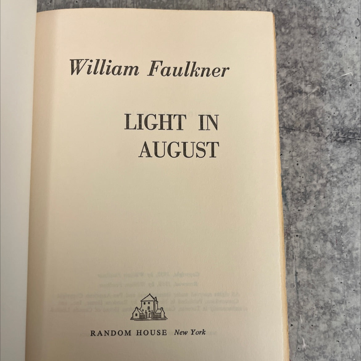 light in august book, by William Faulkner, 1959 Hardcover image 2