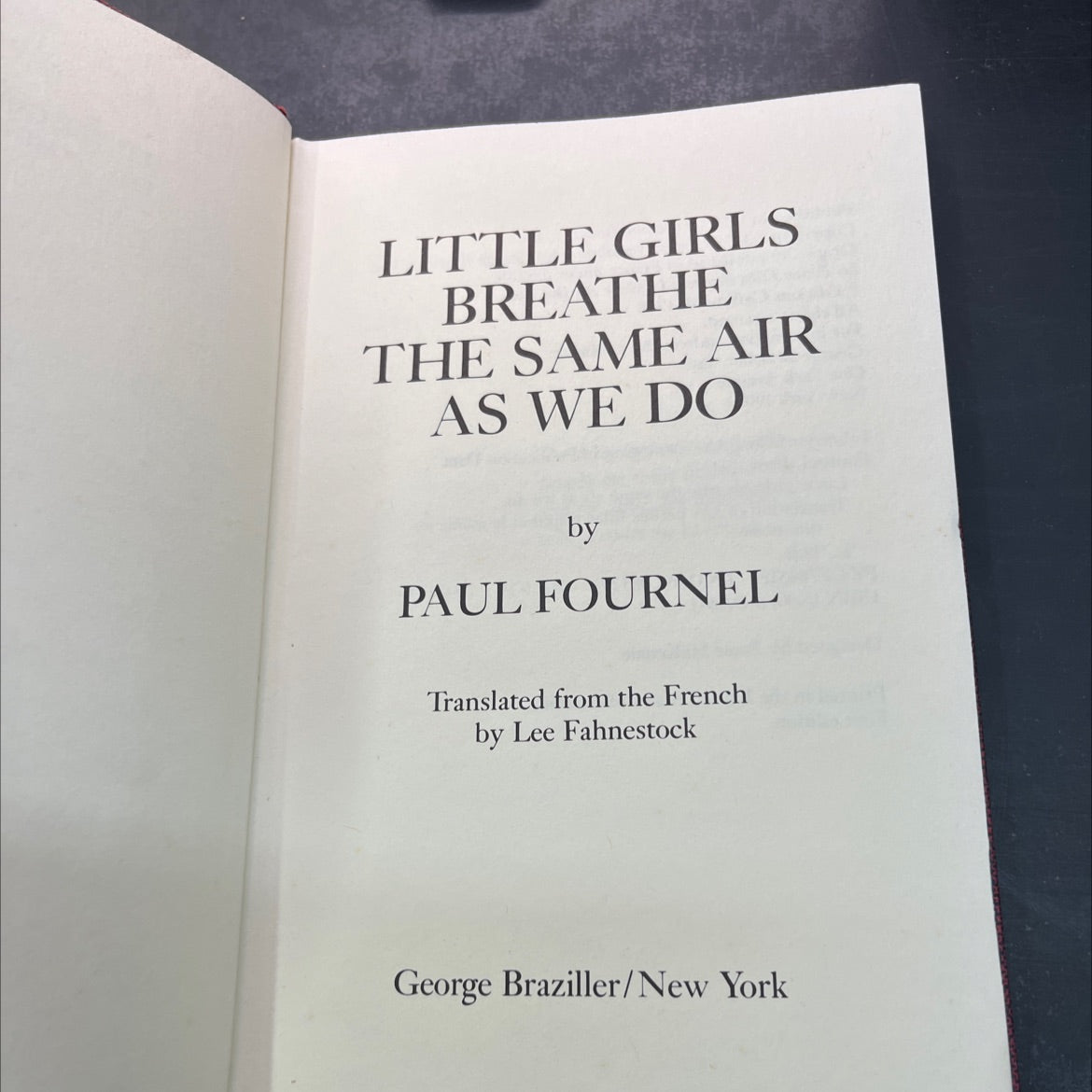 little girls breathe the same air as we do book, by paul fournel, 1979 Hardcover image 2