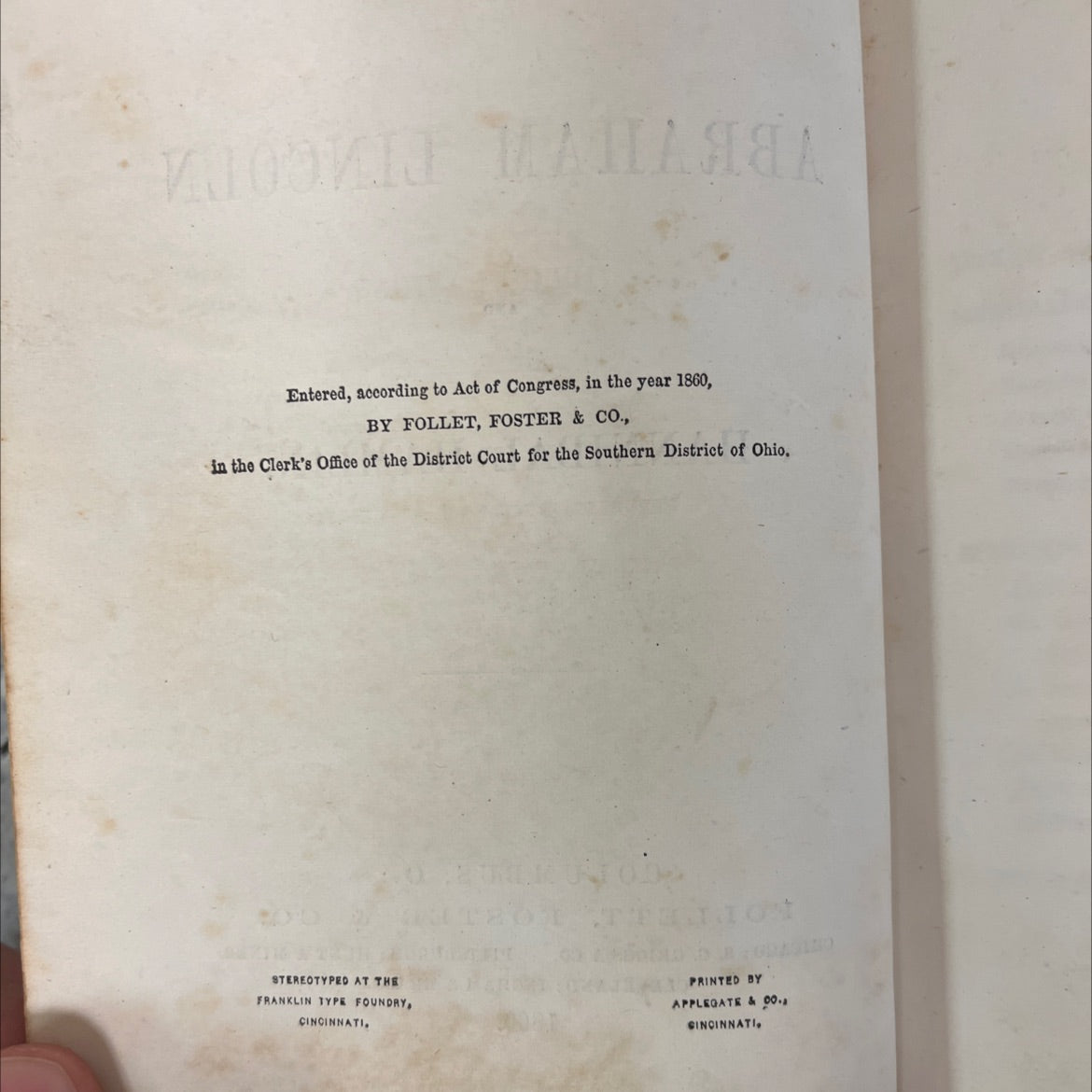 lives and speeches abraham lincoln and hannibal hamlin book, by unknown, 1860 Hardcover, Rare, Antique image 3