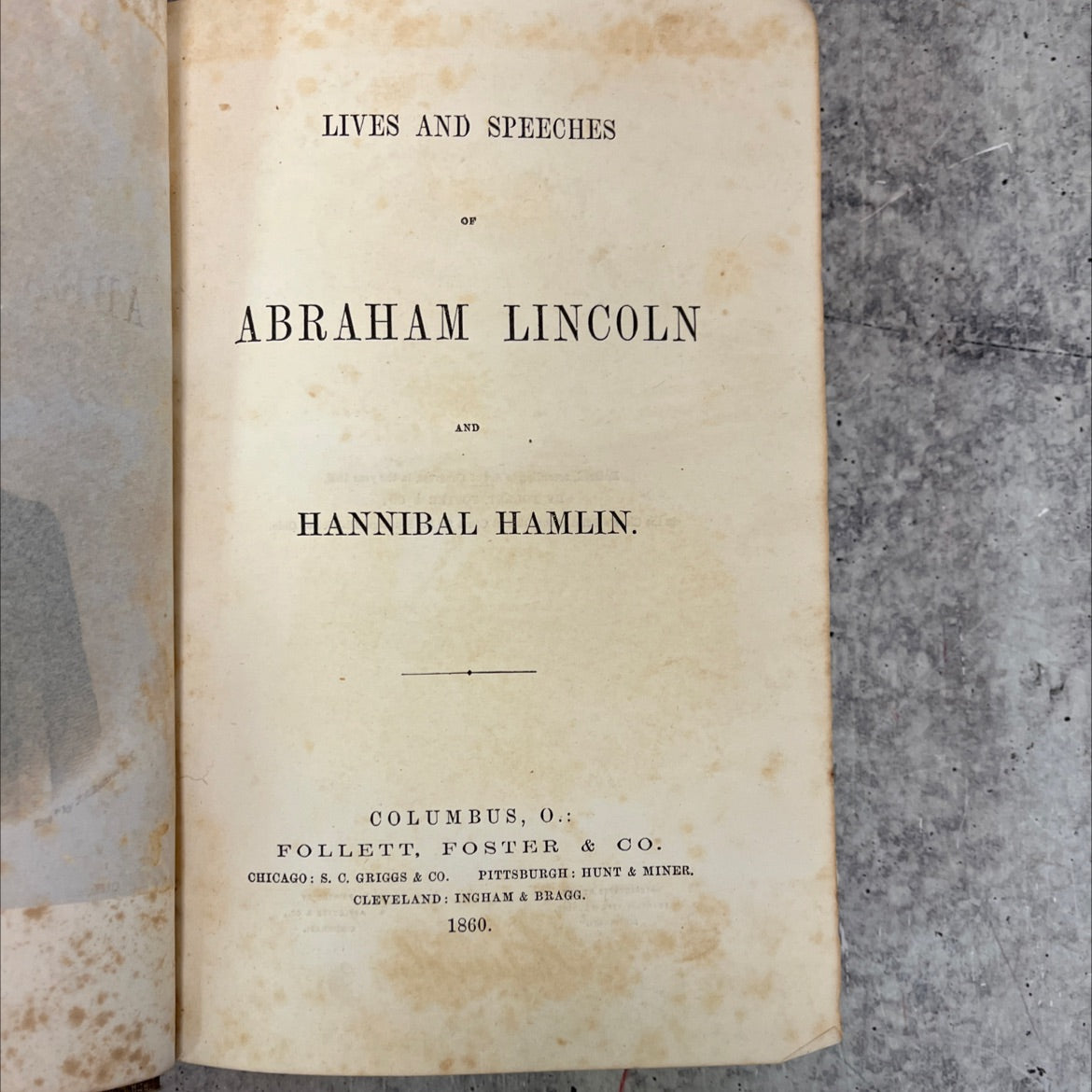 lives and speeches abraham lincoln and hannibal hamlin book, by unknown, 1860 Hardcover, Rare, Antique image 2