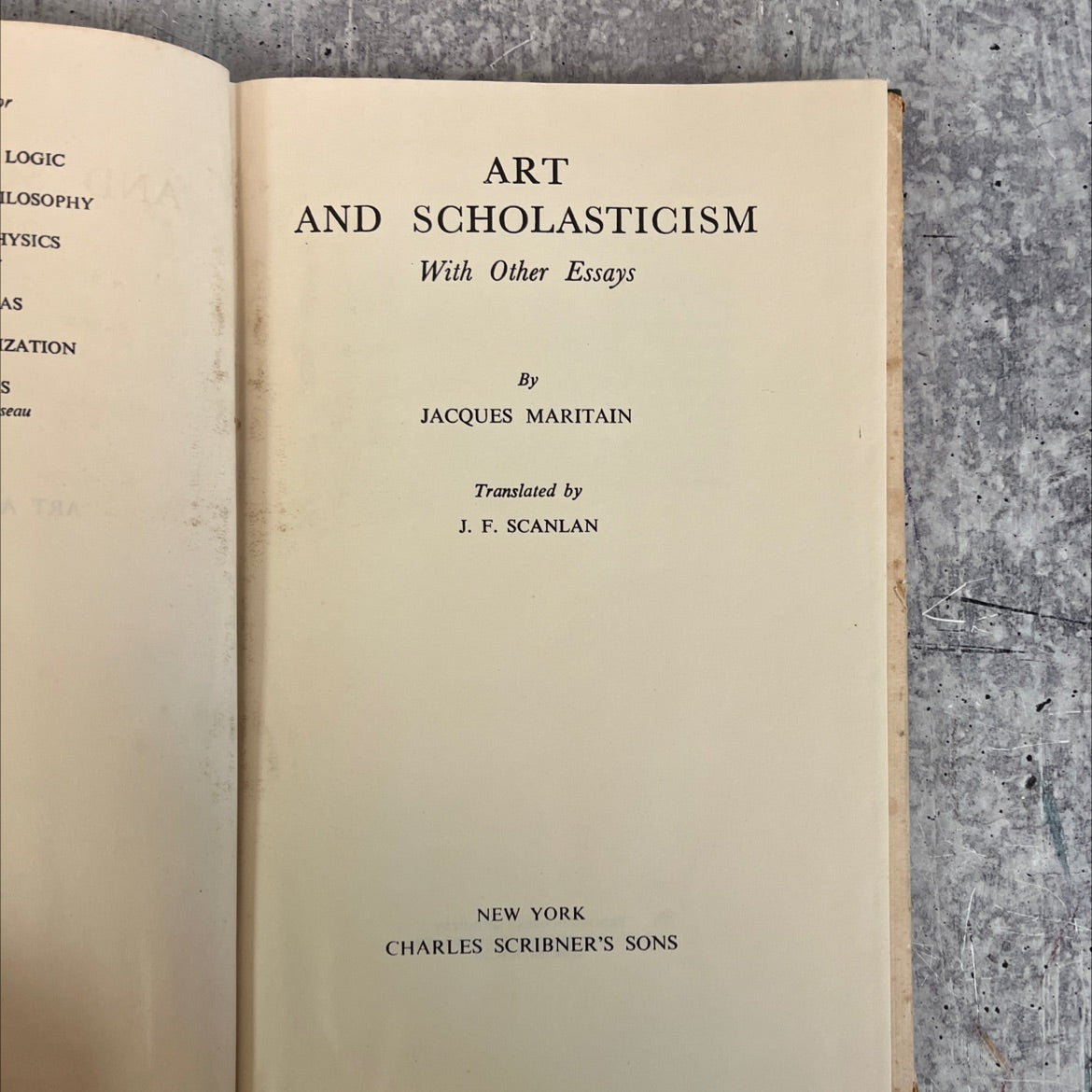 logic losophy hysics art and scholasticism with other essays as ization s seau book, by jacques maritain, 1970 image 2