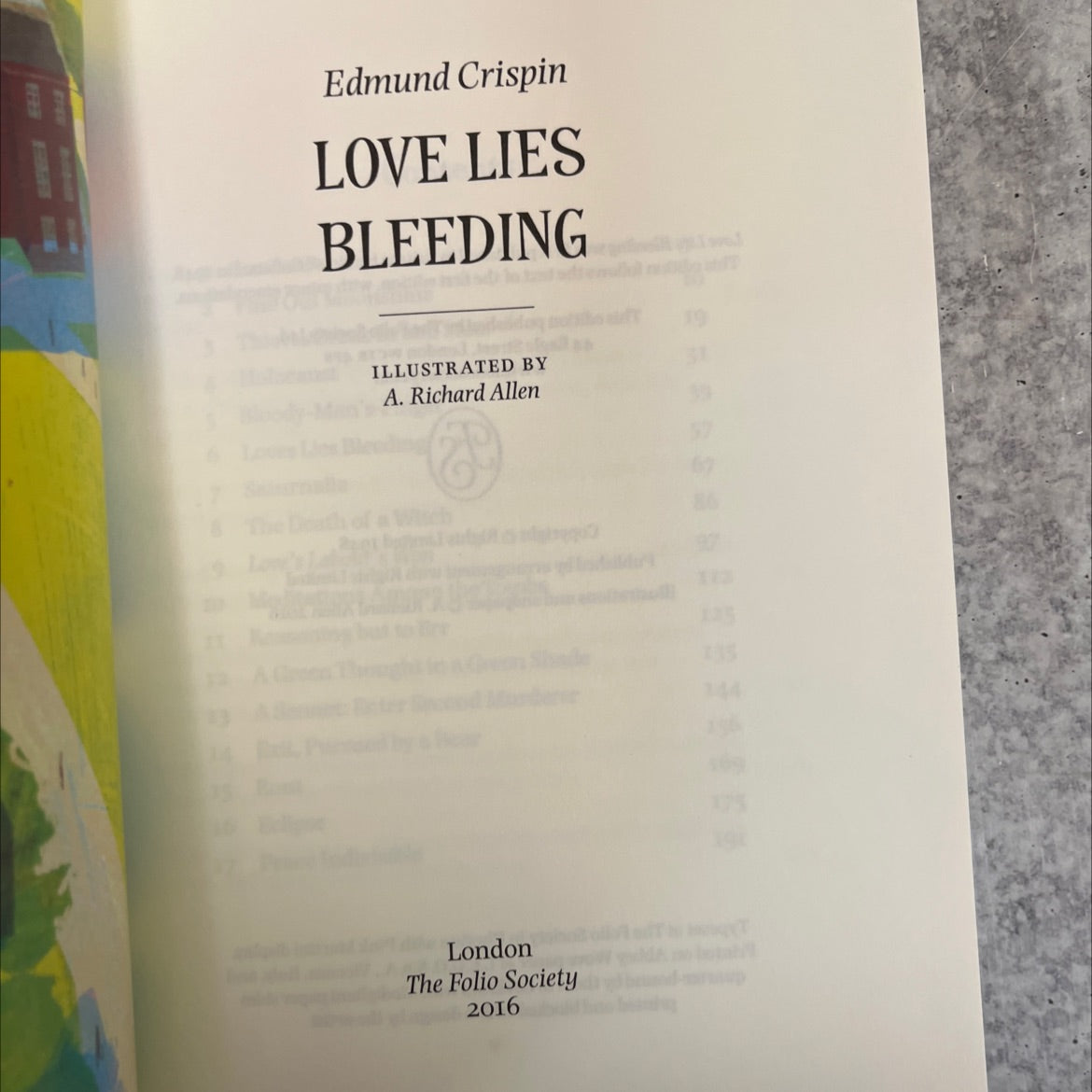 love lies bleeding book, by edmund crispin, 2016 Hardcover, Folio image 2