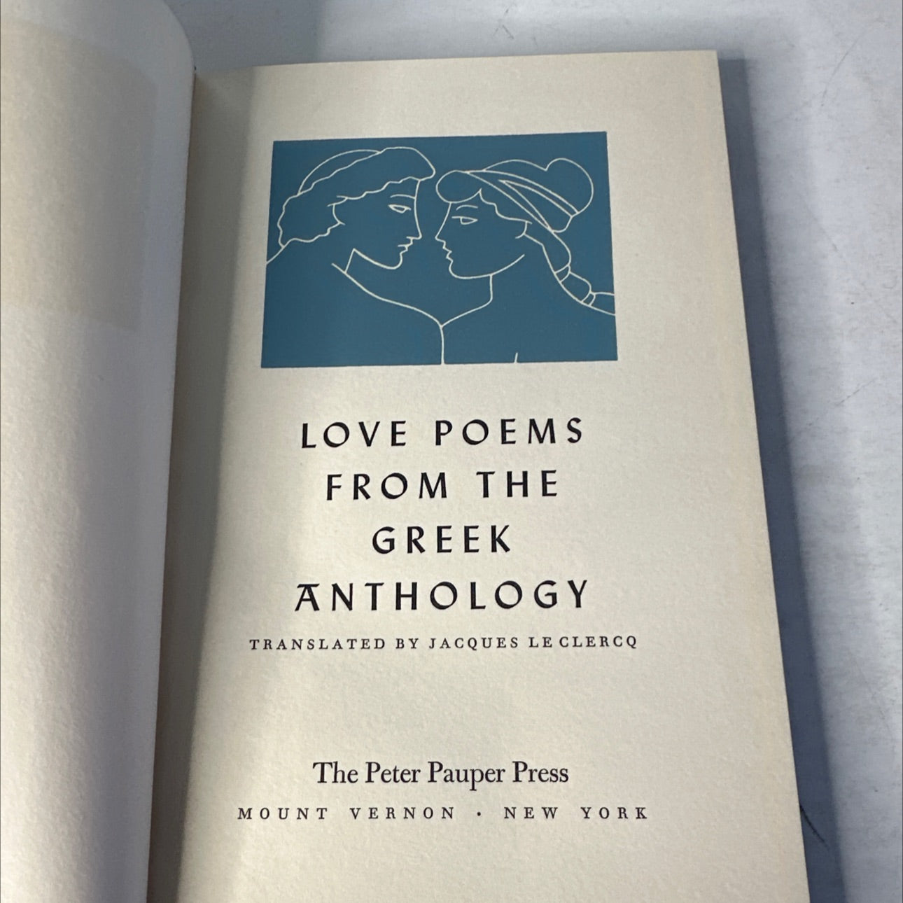 love poems from the greek anthology book, by jacques le clercq, 1955 Hardcover, Vintage image 2