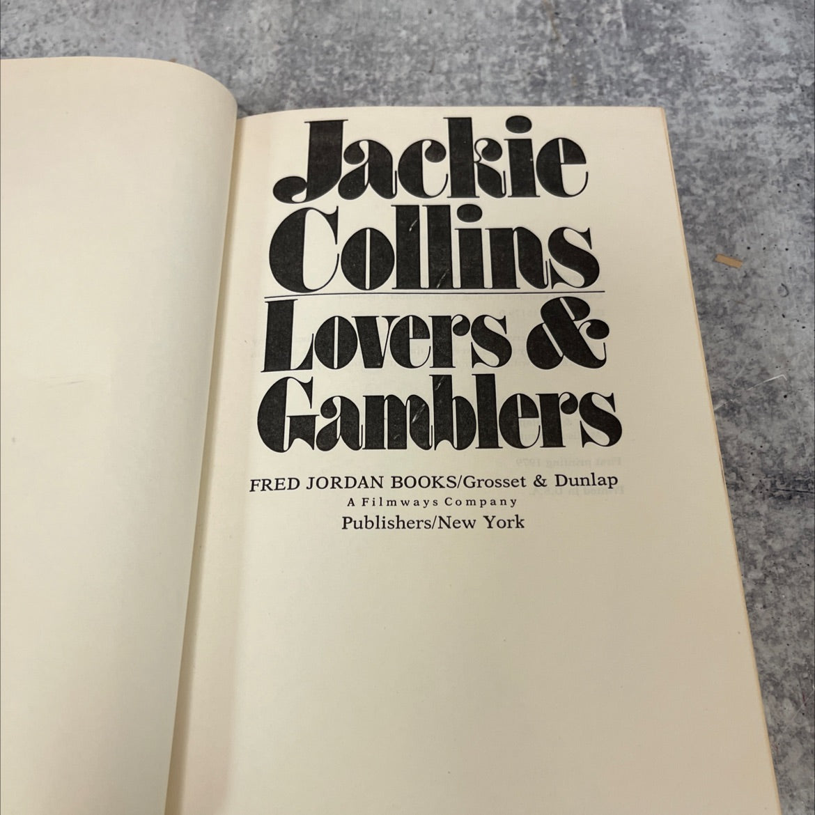 lovers & gamblers book, by jackie collins, 1978 Hardcover image 2