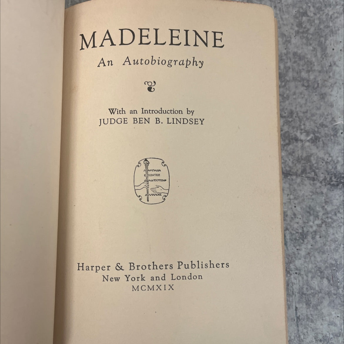 madeleine an autobiography book, by unknown, 1919 Hardcover, Antique image 2