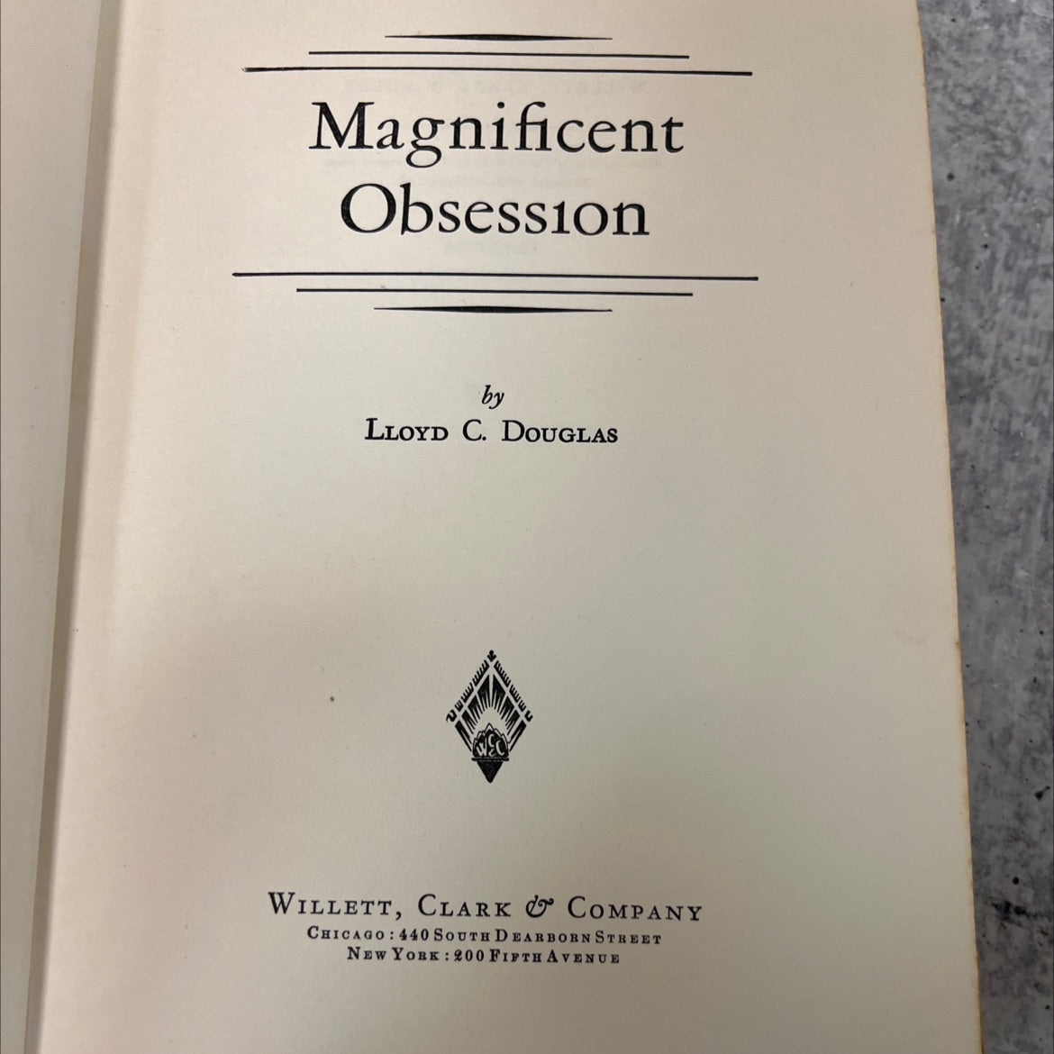 magnificent obsession book, by lloyd c. douglas, 1929 Hardcover, Antique image 2