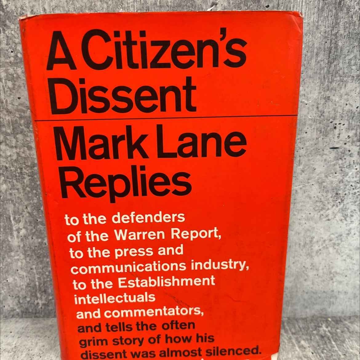 mark lane a citizen's dissent book, by Mark Lane, 1968 Hardcover, First Edition, Vintage image 1