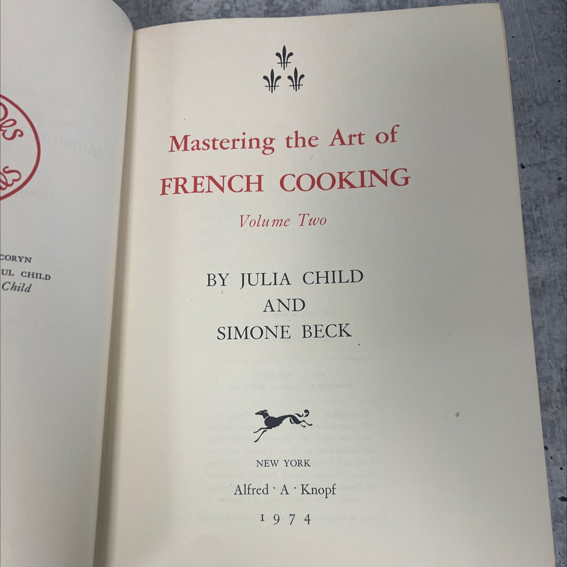 mastering the art of french cooking volume two book, by julia child and simone beck, 1974 Hardcover, Vintage image 2