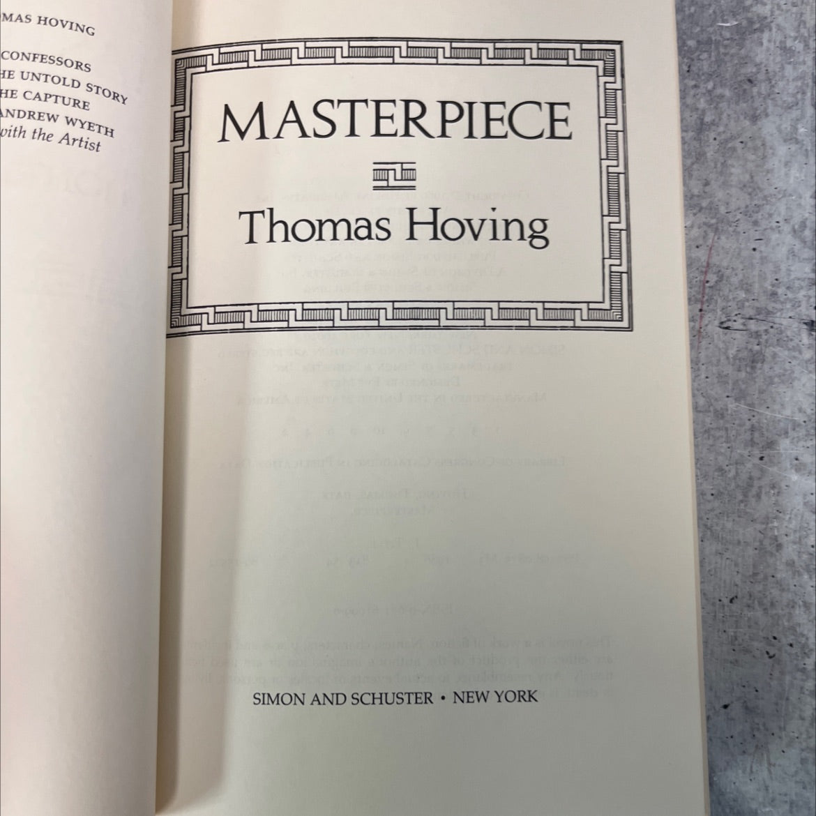 masterpiece book, by thomas hoving, 1986 Hardcover image 2